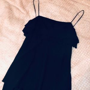 Black ruffle shirt